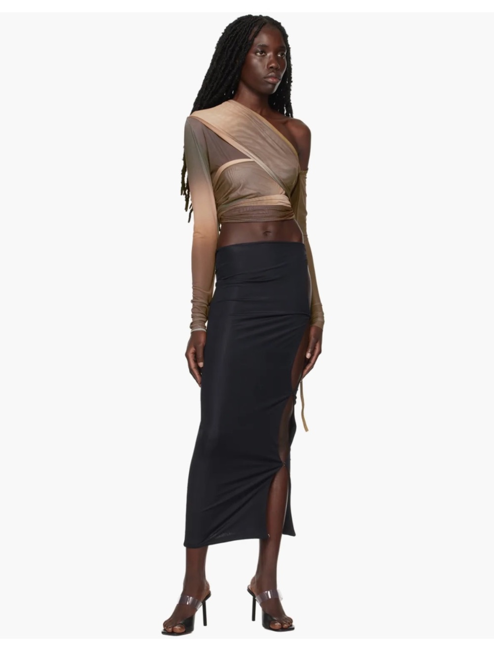 SSENSE Jade Cropper Black Side-Slit Maxi Skirt